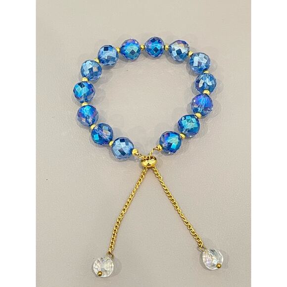 Deep Blue Swarovski Beaded Bracelet - Picture 6 of 16